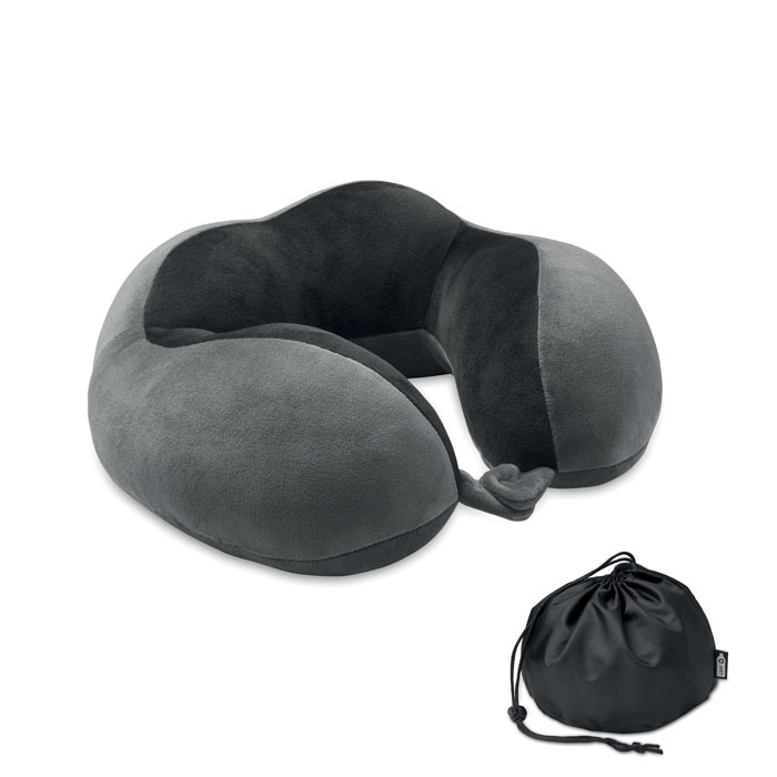 Oreiller de voyage personnalisé en mousse HEDREST gris pierre